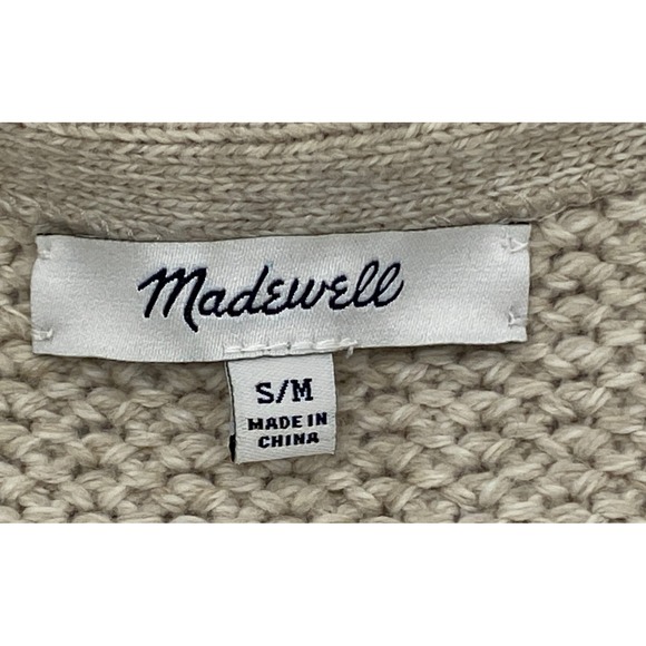 Madewell Striped Knit Vest Fringe Tan Navy White S M - Picture 3 of 10